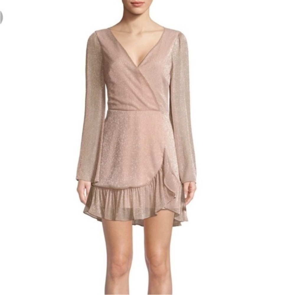 SAKS FIFTH AVENUE Ruffle Wrap Mini Dress